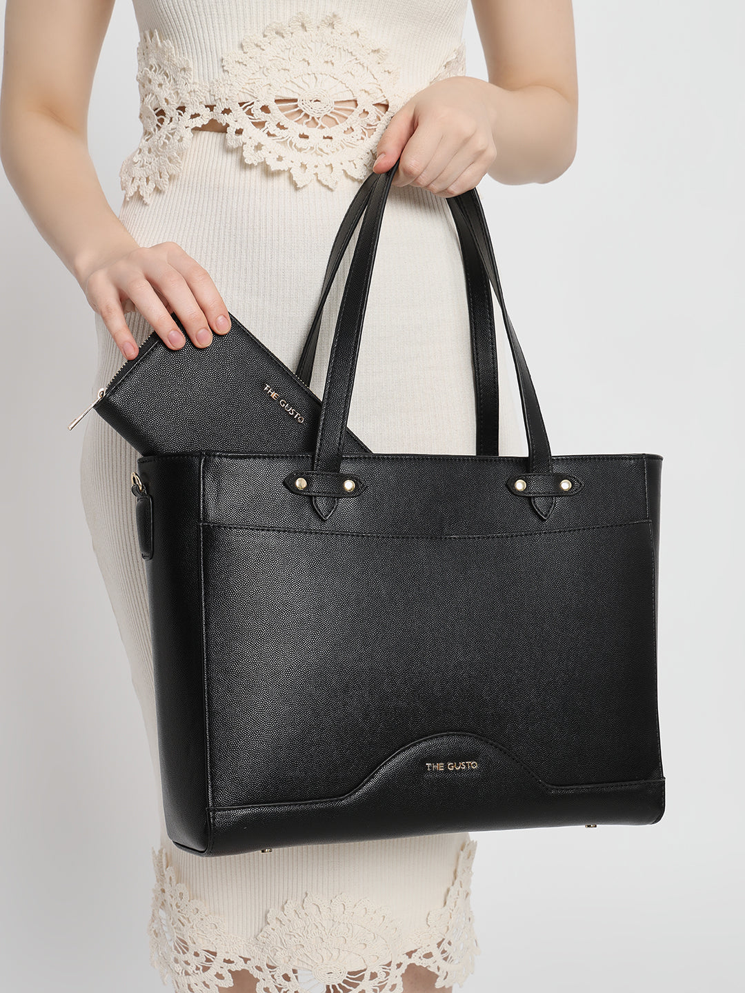 Ardor Tote Black + Wallet Black (Grained)