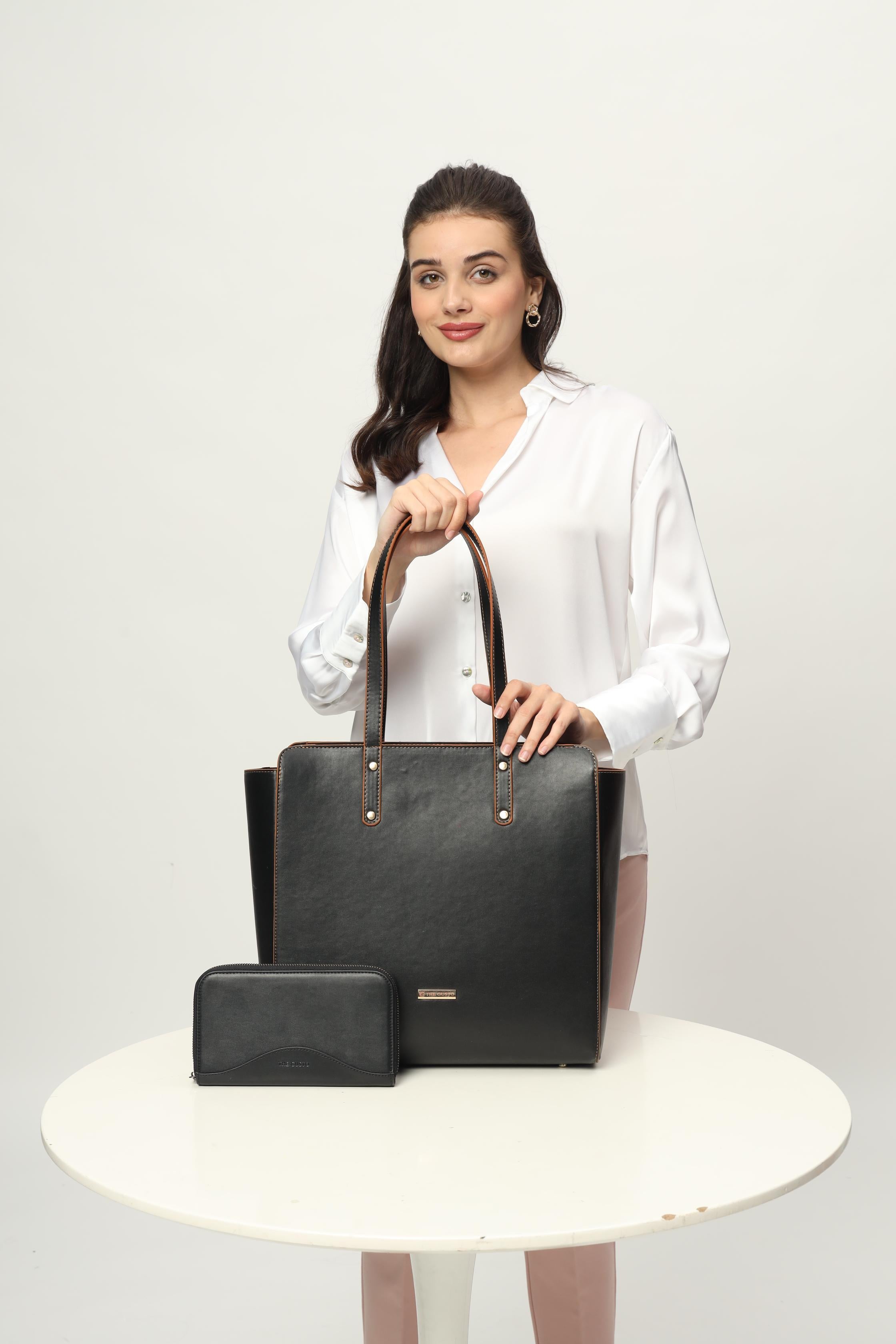 Beyond+ Zippered Tote and Wallet Combo Black