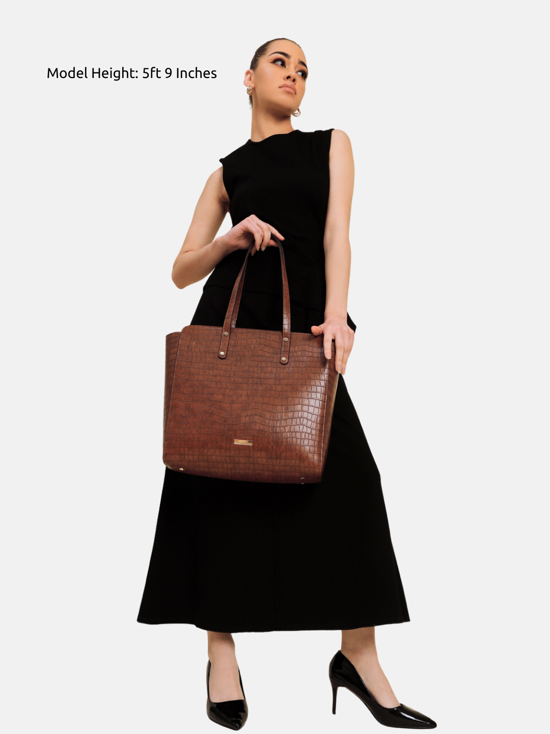 Beyond+ Croco Tote with Zipper Tan + Wallet Combo