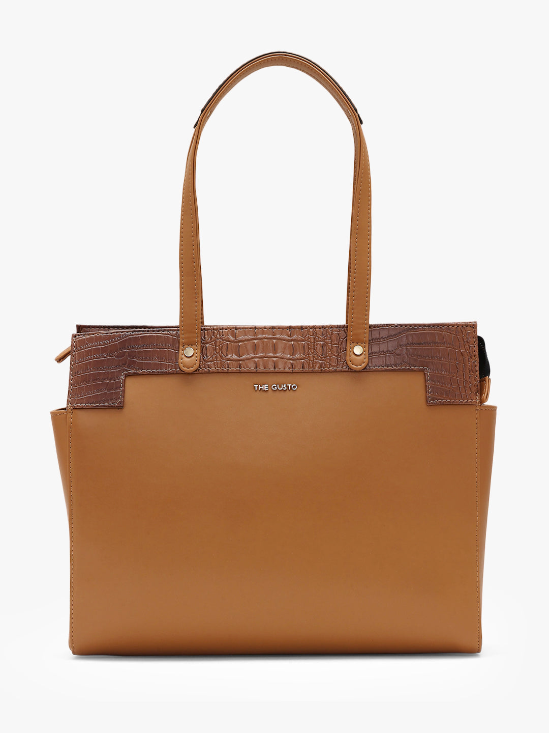 Estelle Croco Tote Bag - Tan