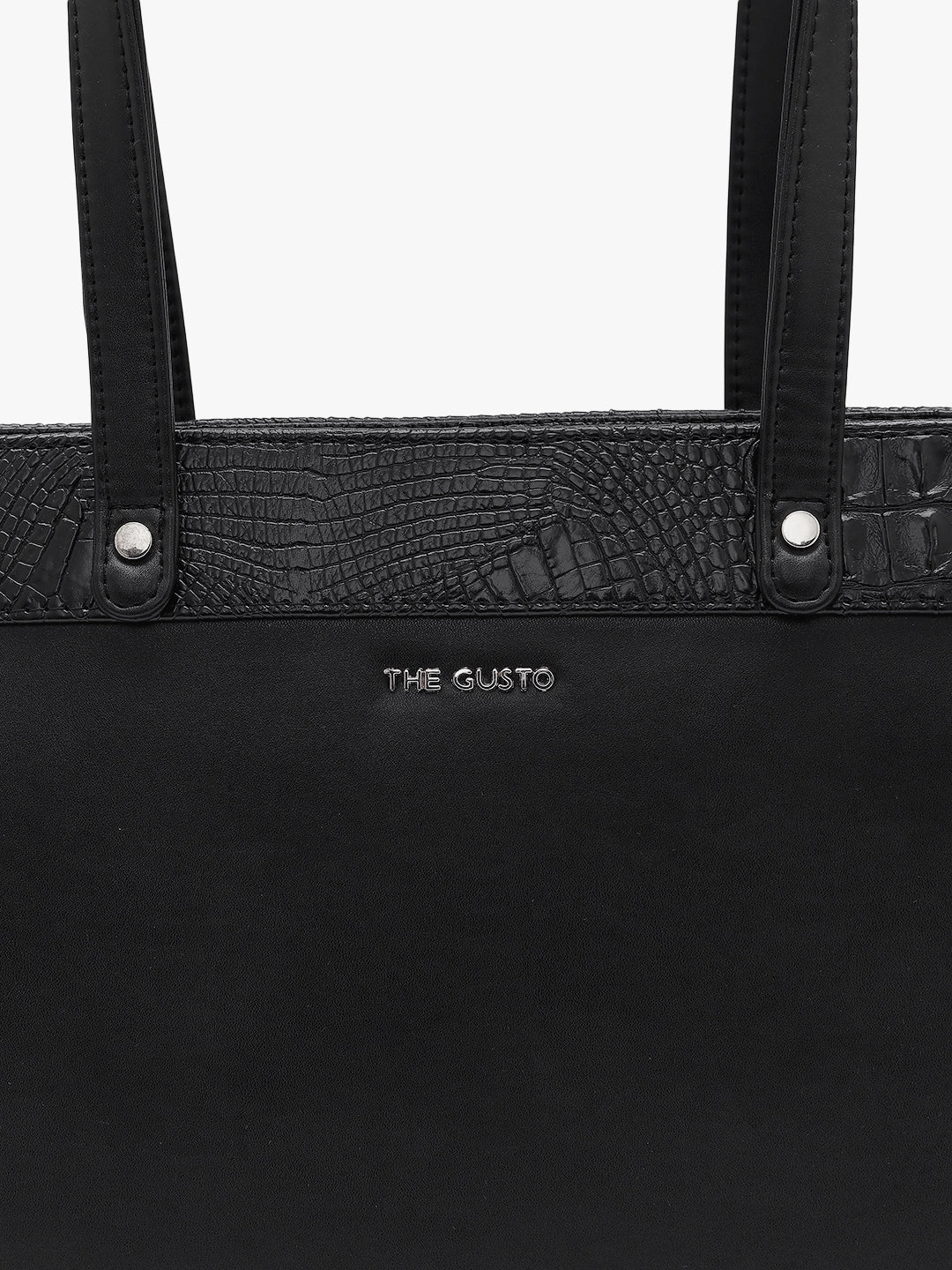 Estelle Croco Tote Bag - Black + Wallet Combo