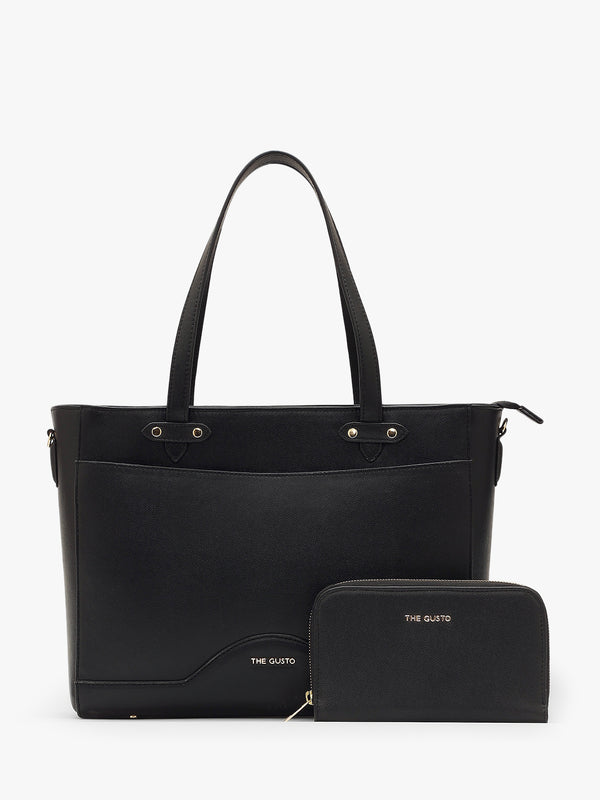 Ardor Tote Black + Wallet Black (Grained)