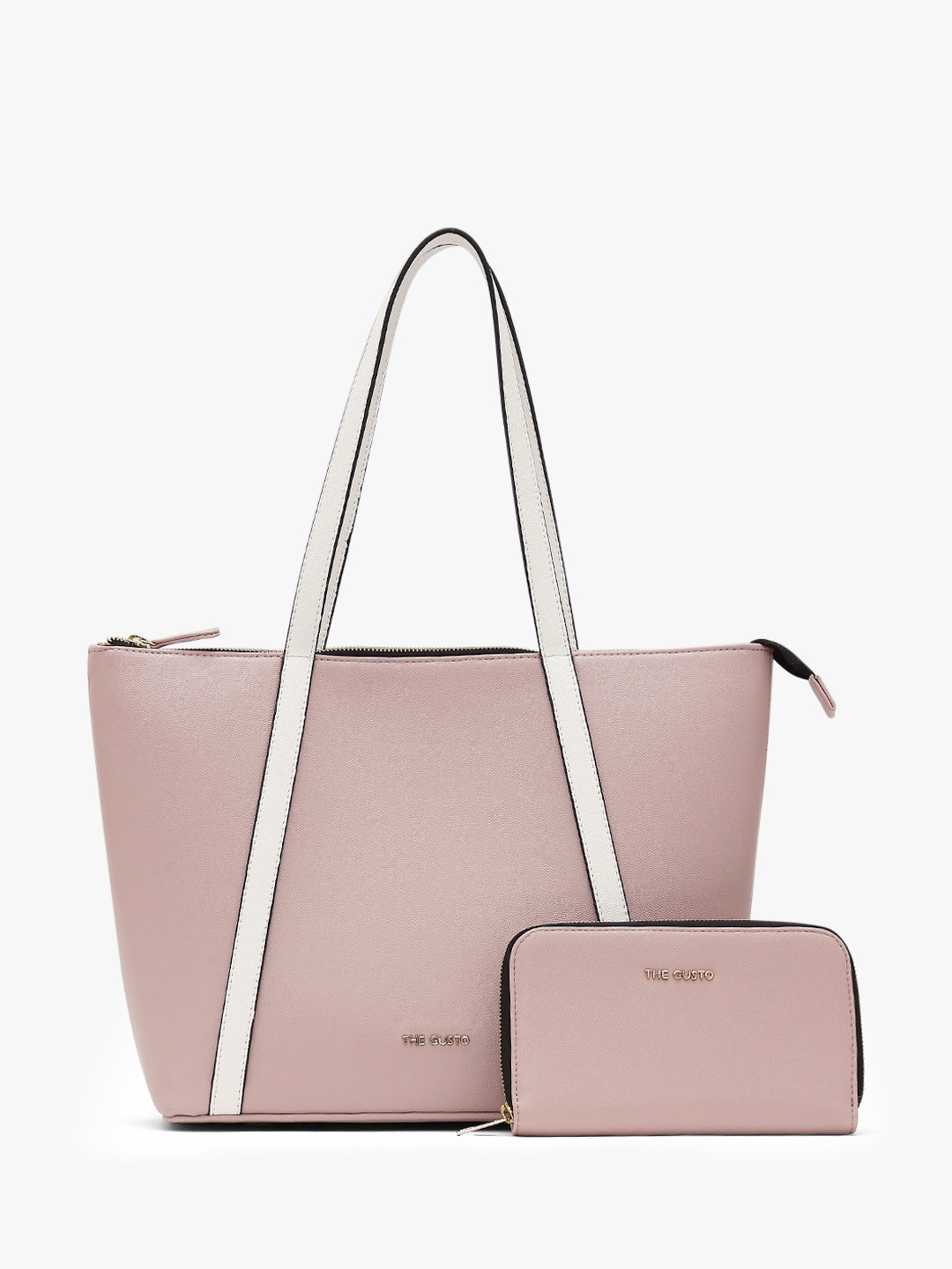 Aza Tote Pastel Pink + Wallet Pink (Grained)