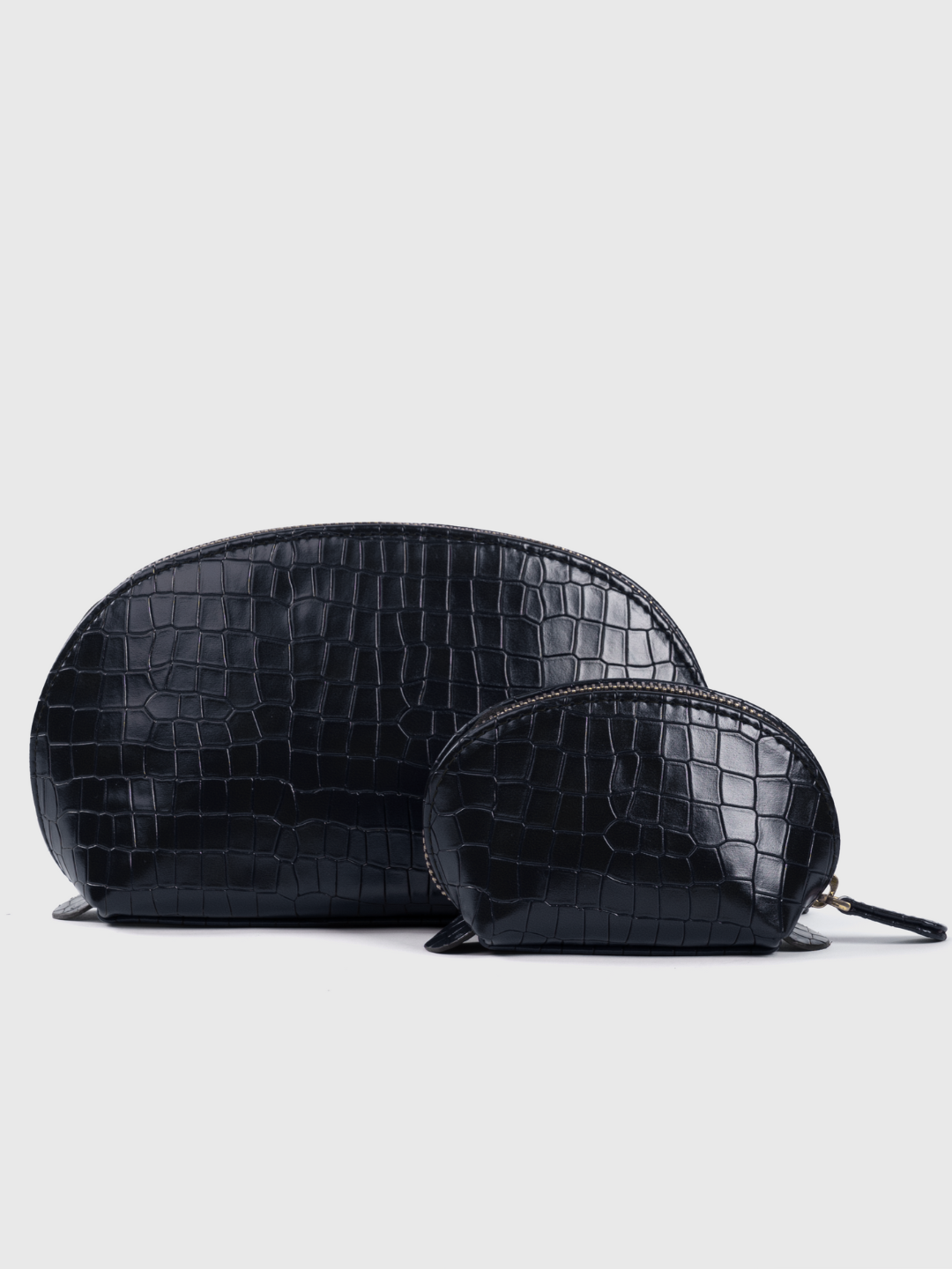 Cosmos Croco Pouch Black - Set of 2