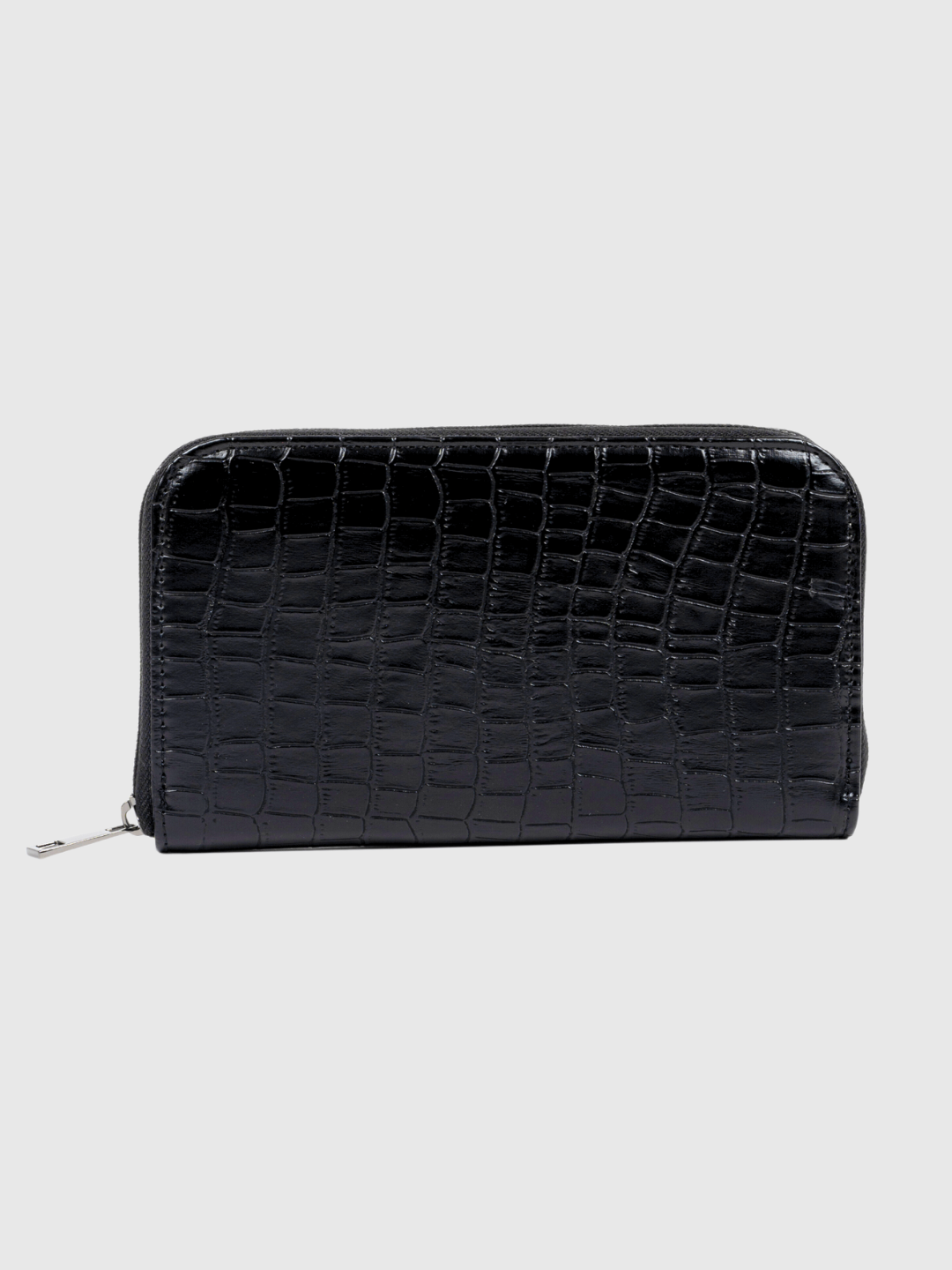 Beyond+ Croco Tote with Zipper Black + Wallet Combo