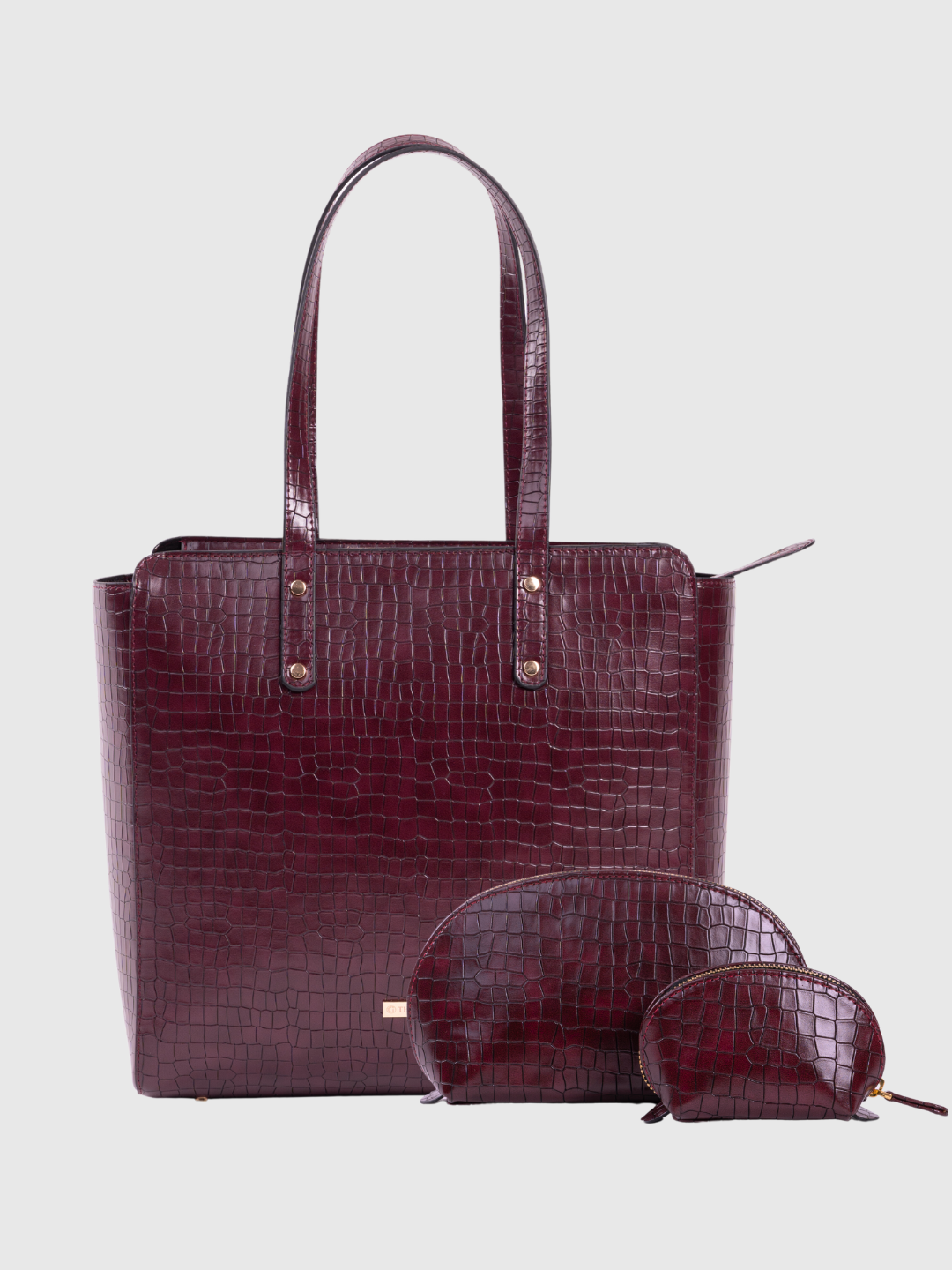 Beyond+ Zippered Croco Tote & Cosmos Croco Pouch Set Combo