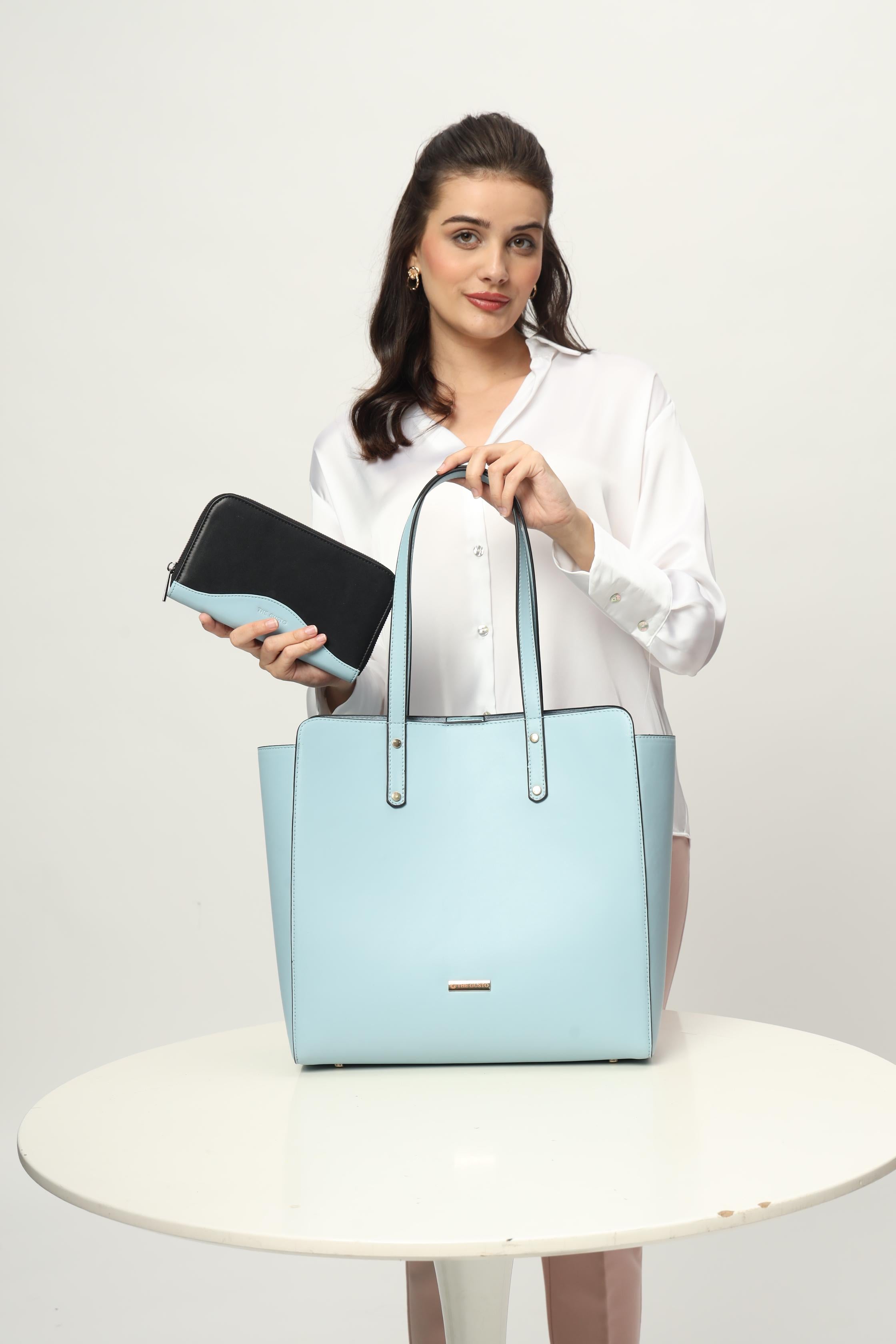 Beyond+ Zippered Tote and Wallet Combo Blue