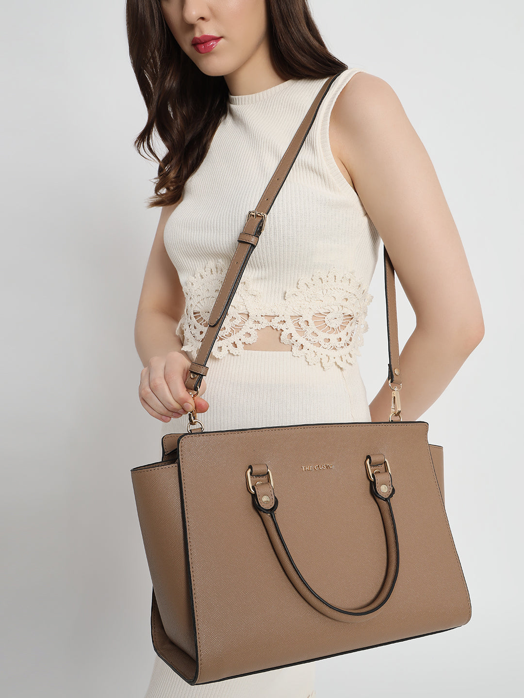 Elora Satchel Sling-Beige