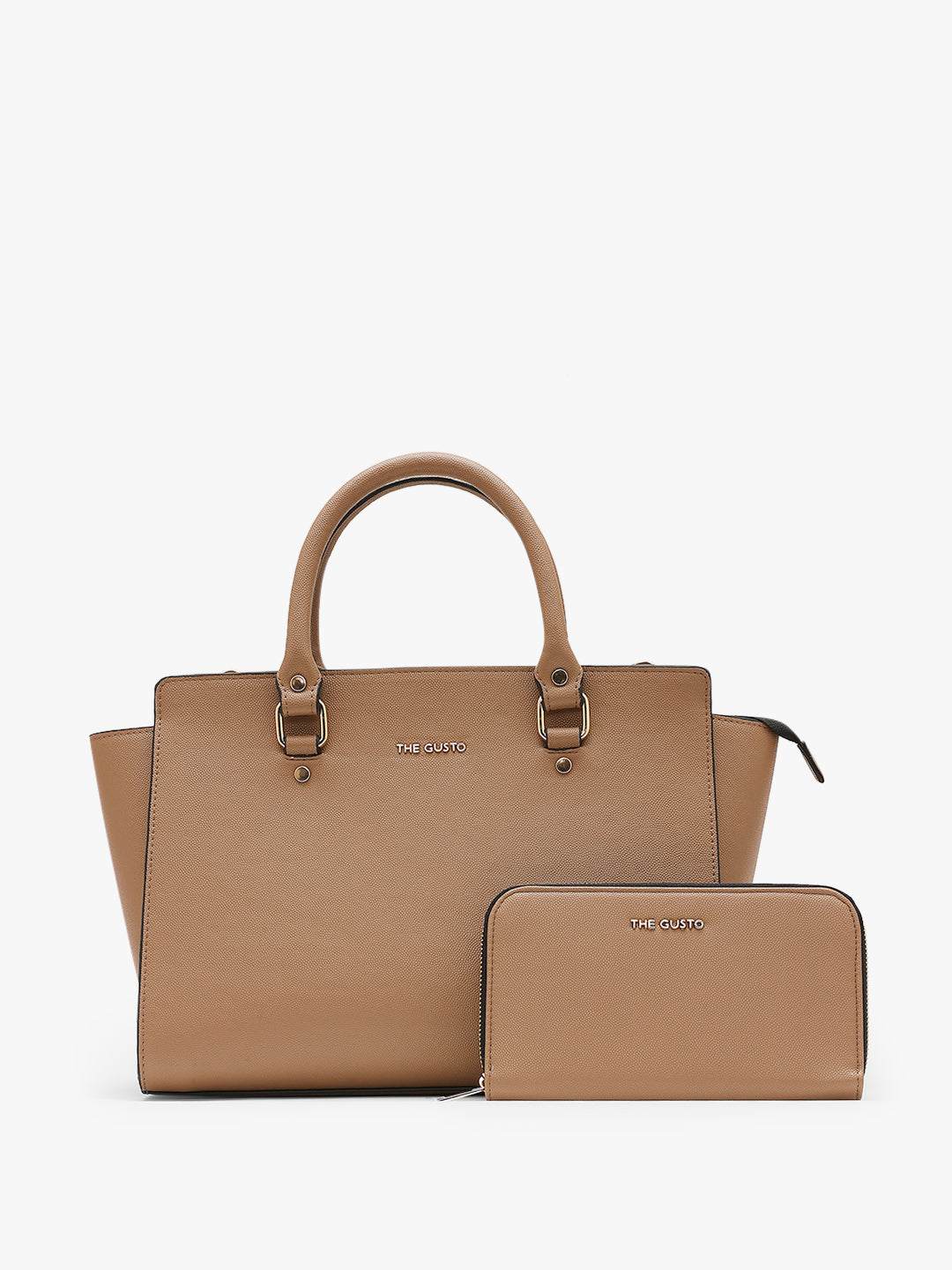 Elora Satchel Sling-Beige+Wallet Combo