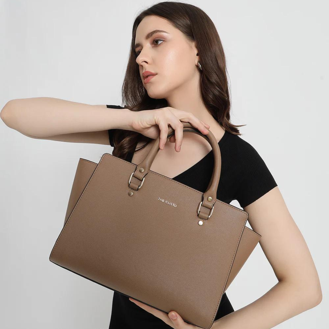 Elora Satchel Sling-Beige+Wallet Combo