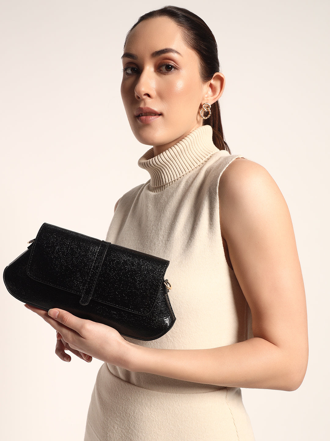 Bella Clutch Sling (Black Shimmer)