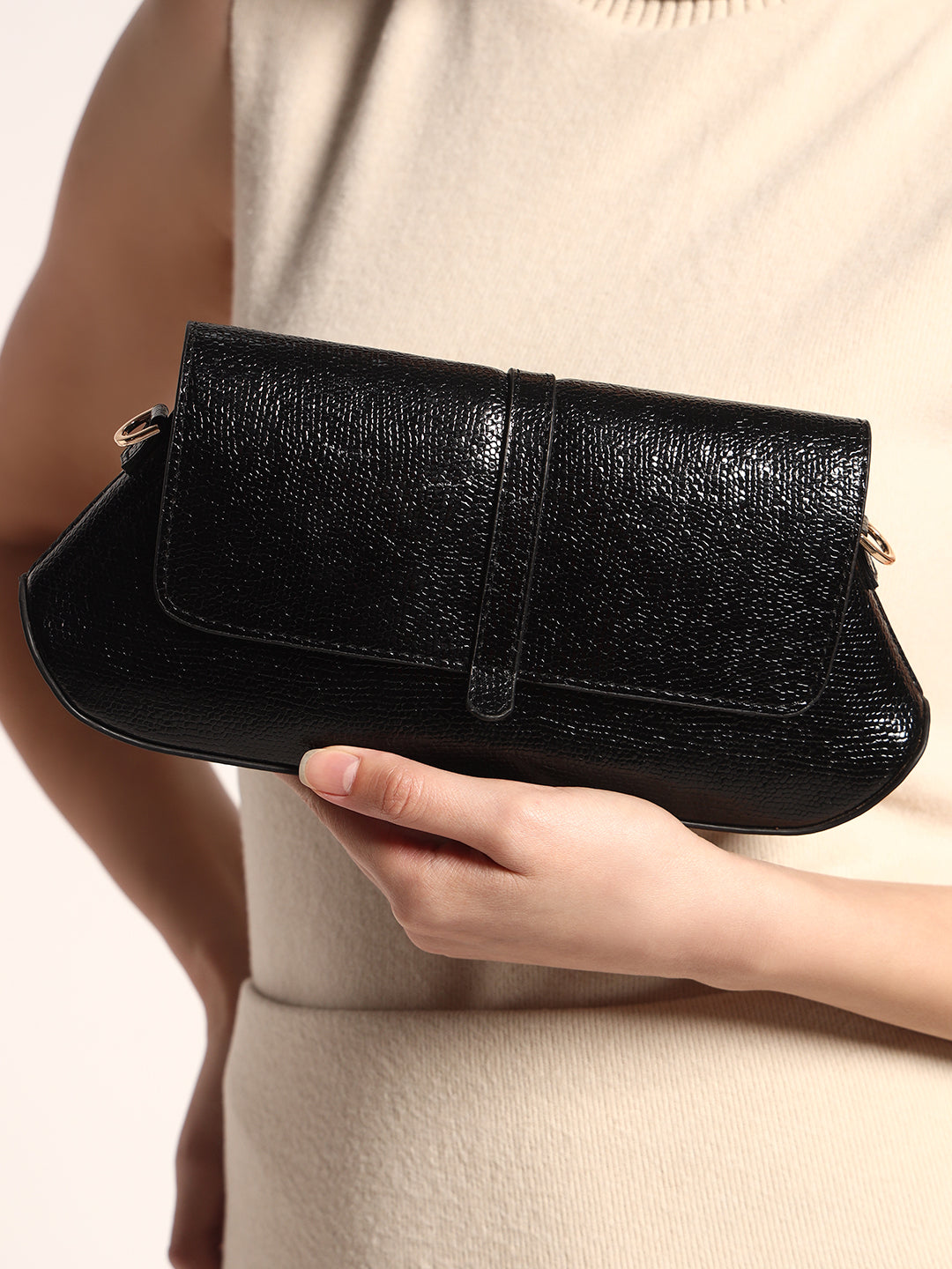 Bella Clutch Sling (Black Shimmer)