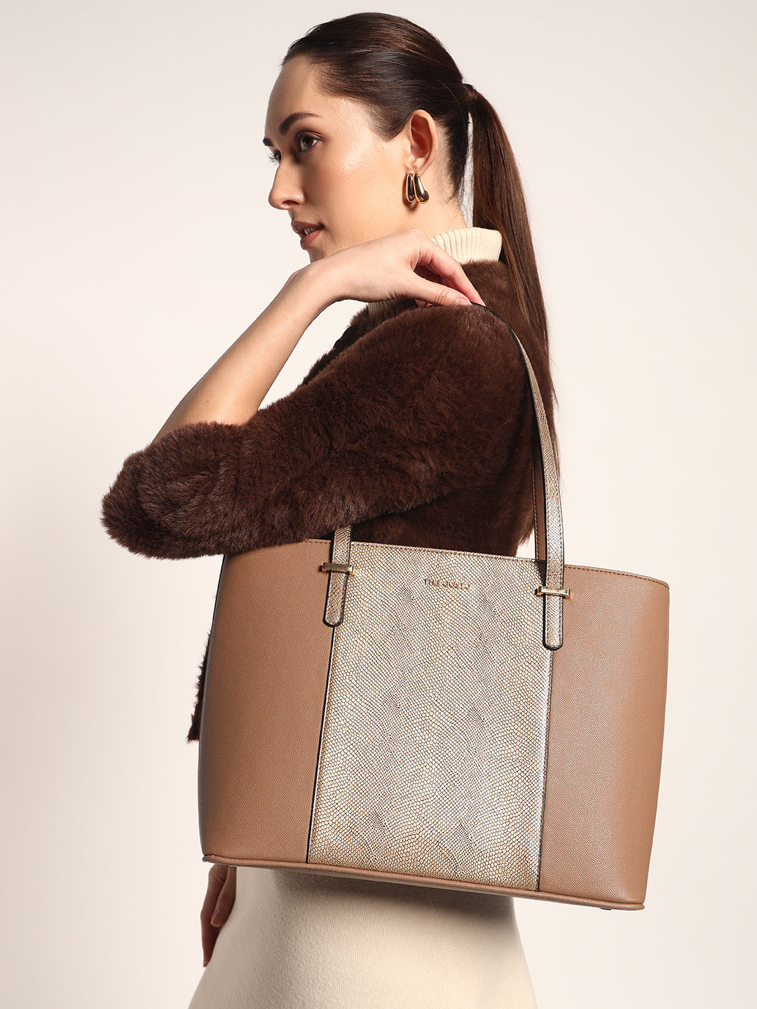 ICONIC TOTE - Gold & Tan