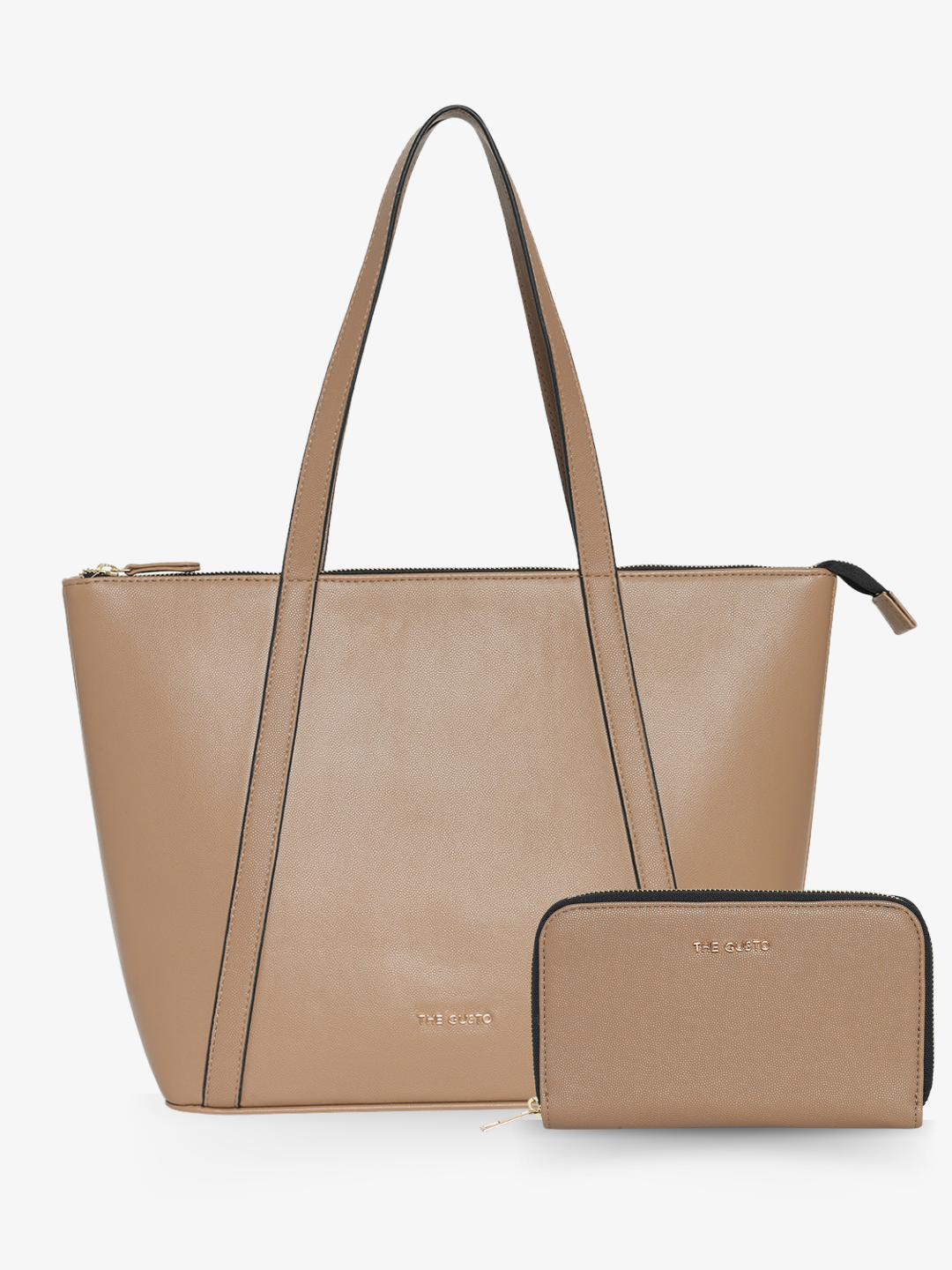 Aza Tote Beige + Wallet Beige (Grained)