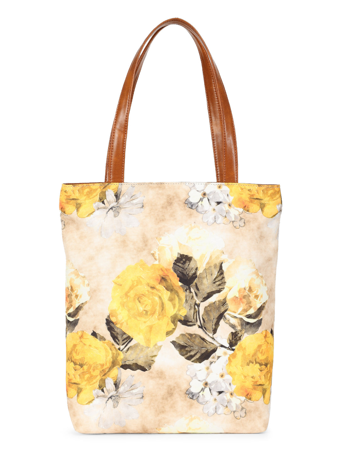 Yellow Vintage Flower Tote + Pouch