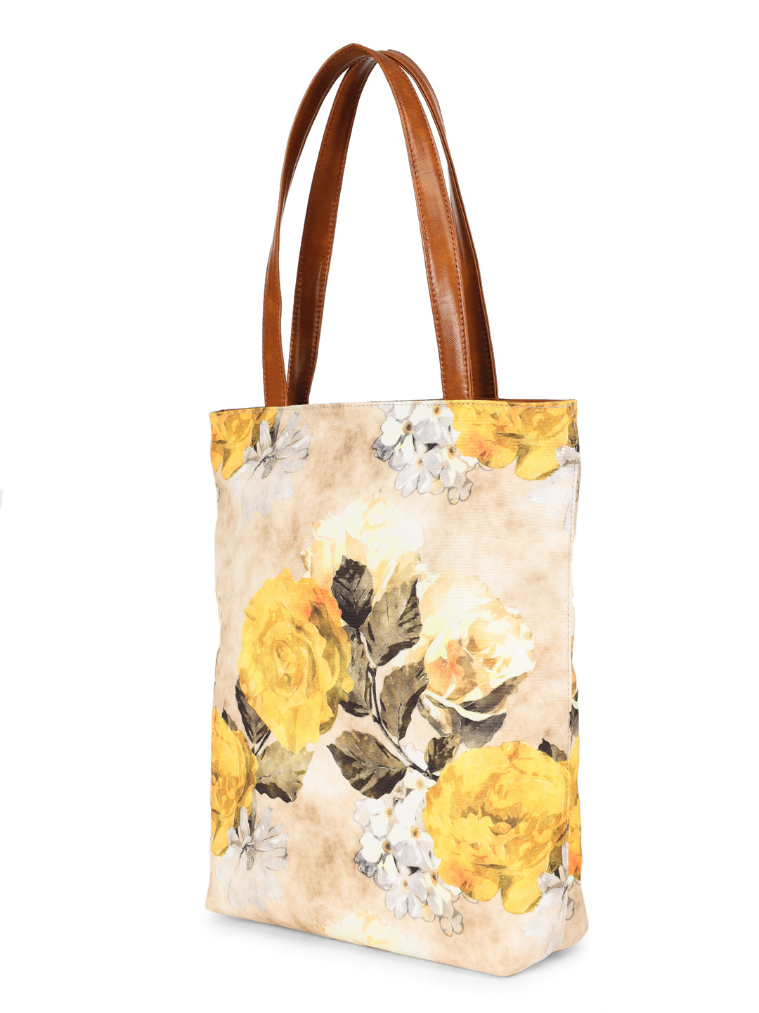 Yellow Vintage Flower Tote + Pouch