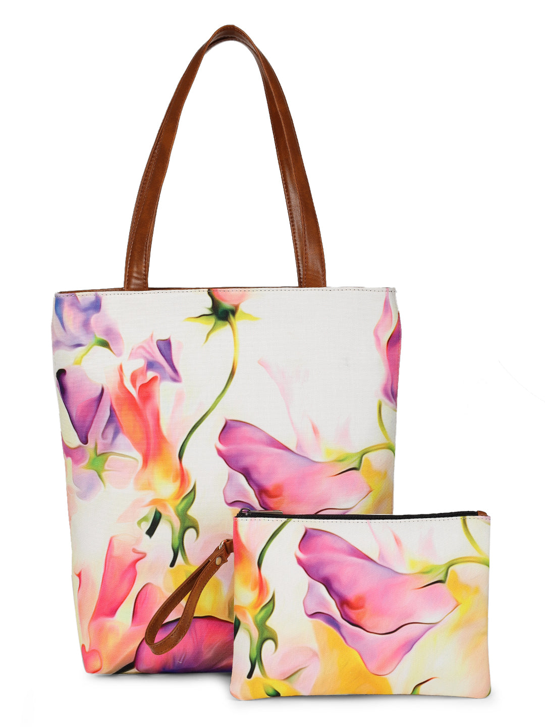 White Tulips Tote + Pouch